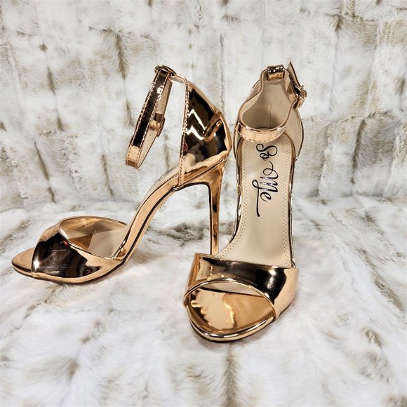 So Me Shoes So Me Gala Rose Gold Metallic Closed Back 45 High Heel — free download